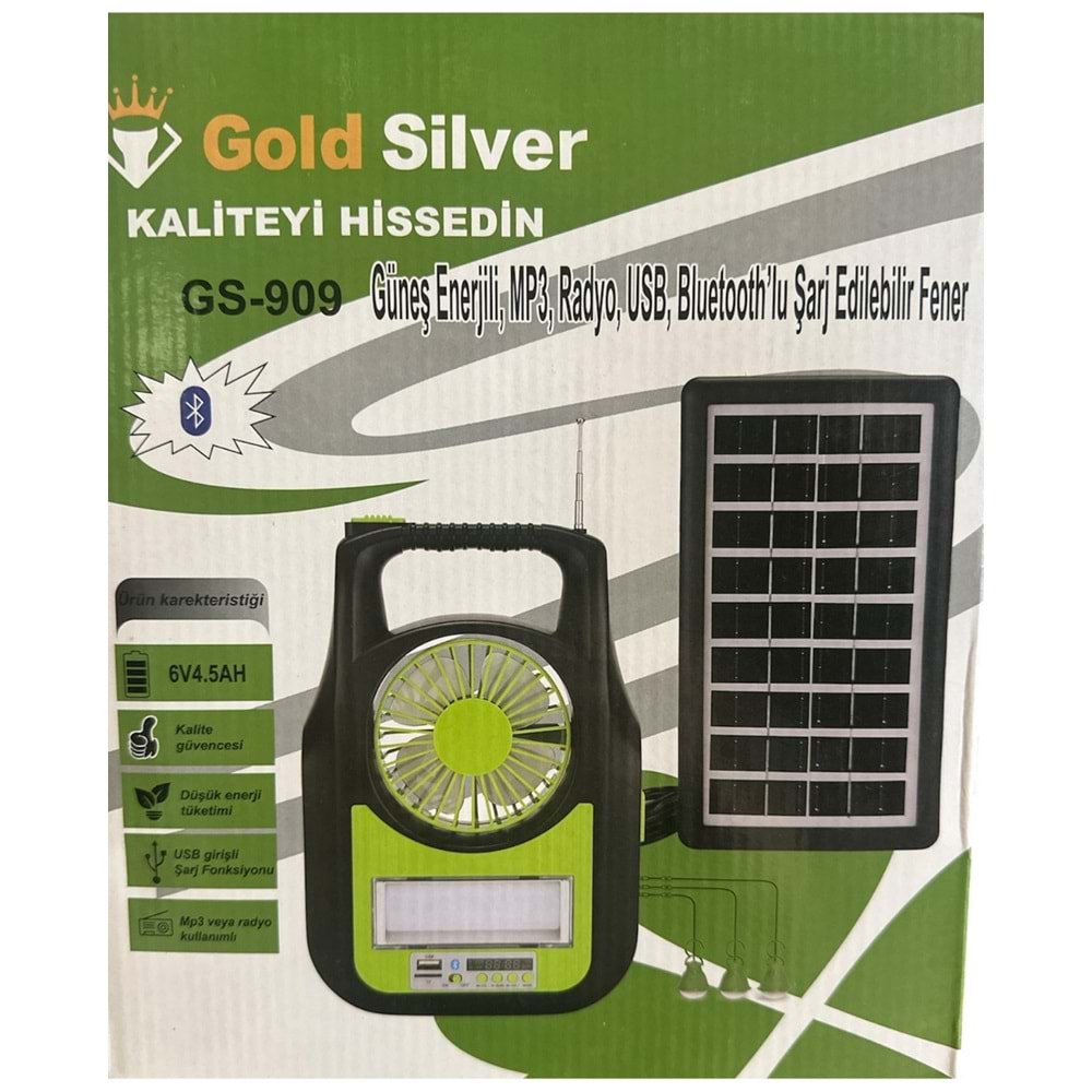 GOLD SILVER GÜNEŞ ENERJİLİ ŞARJ EDİLEBİLİR FENER
